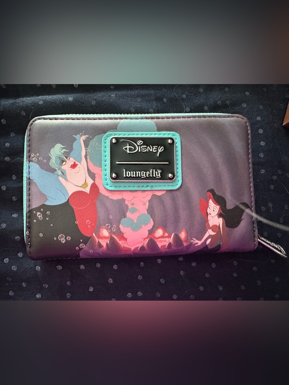 Disney Loungefly Purple Teal Ariel & Ursula Wallet